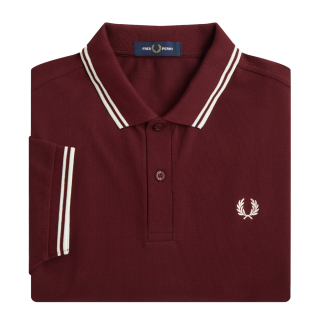 Fred Perry - Twin Tipped Polo Shirt M3600 oxblood/ecru/ecru 597