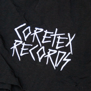 Coretex - Embroidered Scratch Swim Shorts black/white