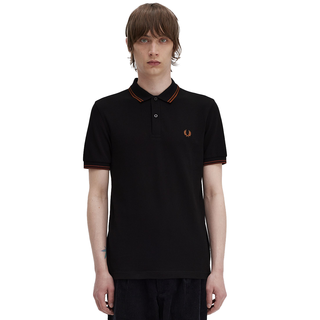 Fred Perry - Twin Tipped Polo Shirt M3600 black/whisky brown U35