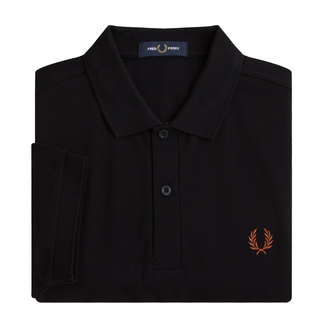 Fred Perry - Plain Tennis Shirt M6000 black/whisky brown S76