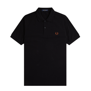 Fred Perry - Plain Tennis Shirt M6000 black/whisky brown S76