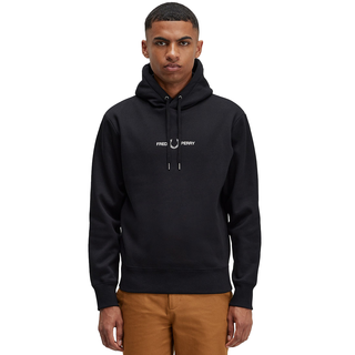 Fred Perry - Embroidered Hooded Sweatshirt M4728 black 184 XXL