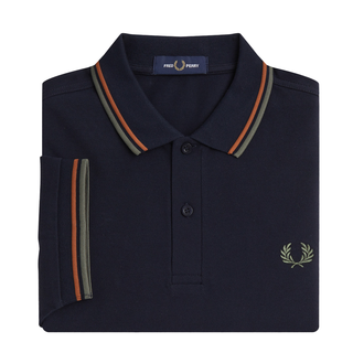 Fred Perry - Twin Tipped Polo Shirt M3600  navy/nut flake/field green U42