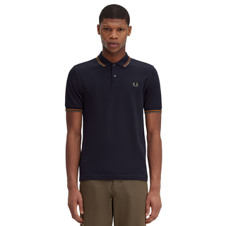 Fred Perry - Twin Tipped Polo Shirt M3600  navy/nut flake/field green U42