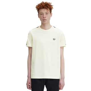 Fred Perry - Contrast Tape Ringer T-Shirt M4613 ecru/whisky brown U09