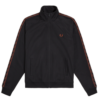 Fred Perry - Contrast Taped Track Jacket J5557 black/whisky brown U35