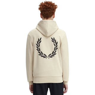 Fred Perry - Font Back Graphic Hooded Sweatshirt M6536 Oatmeal 691