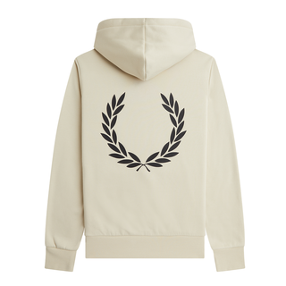 Fred Perry - Font Back Graphic Hooded Sweatshirt M6536 Oatmeal 691 M