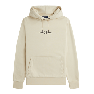 Fred Perry - Font Back Graphic Hooded Sweatshirt M6536 Oatmeal 691 M