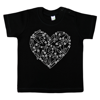 Velvet Vandal - Safety Pin Heart Kids T-Shirt Black