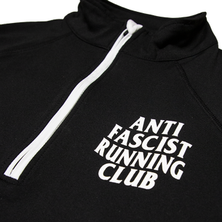 Anti Fascist Running Club - Langarm Sport Shirt mit 1/2 Zip black