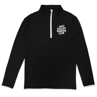 Anti Fascist Running Club - Longsleeve Sport Shirt with 1/2 Zip black