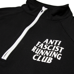 Anti Fascist Running Club - Langarm Sport Shirt mit 1/2...