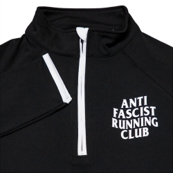 Anti Fascist Running Club - Longsleeve Sport Shirt with 1/2 Zip black