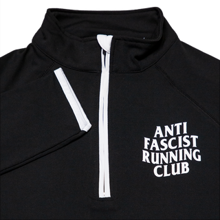 Anti Fascist Running Club - Langarm Sport Shirt mit 1/2 Zip black XXL