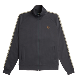 Fred perry gold detail twill track jacket in black sale