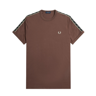 Fred Perry - Contrast Tape Ringer T-Shirt M4613 brick/warm grey U85