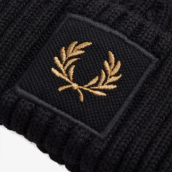 Fred Perry - Cotton Rib Beanie C6151 black/warm stone R91