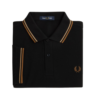 Fred Perry - Twin Tipped Polo Shirt M3600 black/warm stone/shaded stone U97