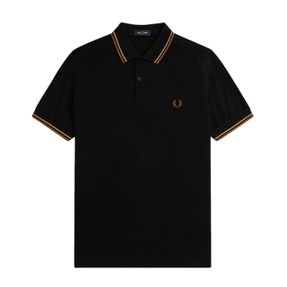 Fred Perry - Twin Tipped Polo Shirt M3600 black/warm stone/shaded stone U97