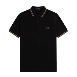 Fred Perry - Twin Tipped Polo Shirt M3600 black/warm stone/shaded stone U97