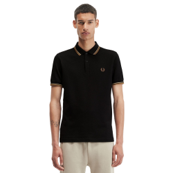 Fred Perry - Twin Tipped Polo Shirt M3600 black/warm stone/shaded stone U97