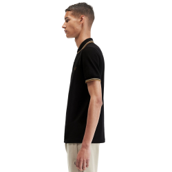 Fred Perry - Twin Tipped Polo Shirt M3600 black/warm stone/shaded stone U97