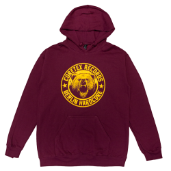 Coretex - Bear Hoodie burgundy/yellow