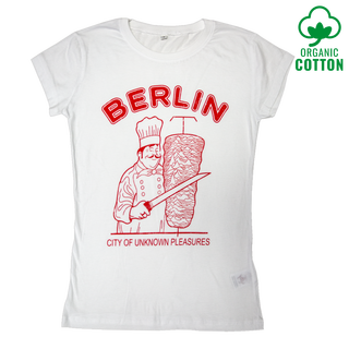 Berlin - City Of Unknown Pleasures Organic Cotton Form Fit T-Shirt white red