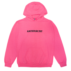 Antifascist - Hoodie safety pink-black