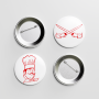 Berlin - City Of Unknown Pleasures Button Set white/red