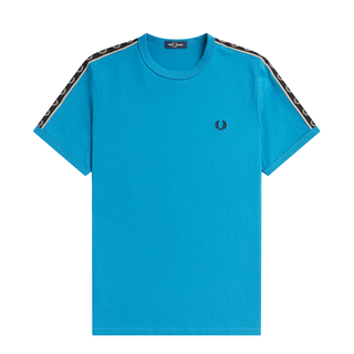 Fred Perry - Contrast Tape Ringer T-Shirt M4613 runaway bay ocean/warm grey W27