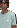 Fred Perry - Contrast Tape Ringer T-Shirt M4613 silver blue/warm grey W26