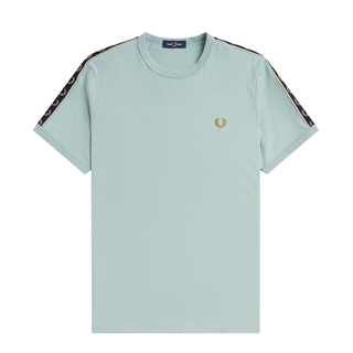 Fred Perry - Contrast Tape Ringer T-Shirt M4613 silver blue/warm grey W26 S
