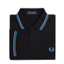 Fred Perry - Twin Tipped Polo Shirt M3600 black/light smoke/runaway bay ocean V18