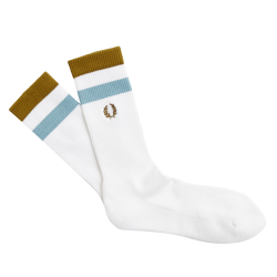 Fred Perry - Bold Tipped Towelling Socks C7148 white/dark caramel U68