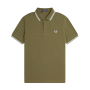 Fred Perry - Twin Tipped Polo Shirt M3600 uniform green/snow white/light ice V25