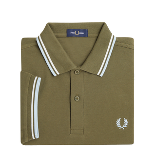 Fred Perry - Twin Tipped Polo Shirt M3600 uniform green/snow white/light ice V25 M