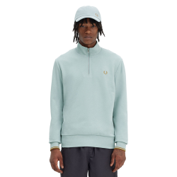 Fred Perry - Half Zip Sweatshirt M3574 silver blue/dark caramel V22