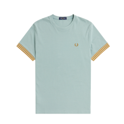 Fred Perry - Striped Cuff T-Shirt M7707 silver blue 959