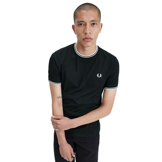 Fred Perry - Twin Tipped T-Shirt M1588 night green/snow white T50