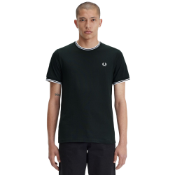 Fred Perry - Twin Tipped T-Shirt M1588 night green/snow white T50