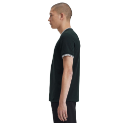 Fred Perry - Twin Tipped T-Shirt M1588 night green/snow white T50