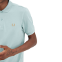 Fred Perry - Plain Polo Shirt M6000 silver blue/dark caramel  V22