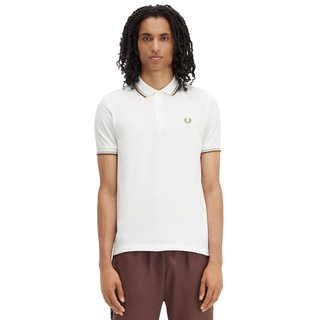 Fred Perry - Twin Tipped Polo Shirt M3600 snow white/silver blue/dark caramel V21