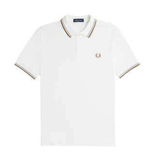 Fred Perry - Twin Tipped Polo Shirt M3600 snow white/silver blue/dark caramel V21 M