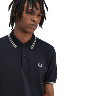 Fred Perry - Twin Tipped Polo Shirt M3600 navy/silver blue/warm grey V24