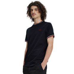 Fred Perry - Twin Tipped T-Shirt M1588 navy/snow white/burnt red T55