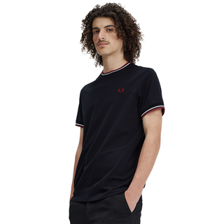 Fred Perry - Twin Tipped T-Shirt M1588 navy/snow white/burnt red T55 S