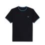 Fred Perry - Twin Tipped T-Shirt M1588 black/light smoke/runaway bay ocean V18